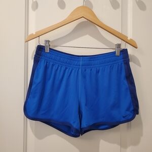 Nike Dri-Fit Womens Fly Knit Training Gym Running Shorts Blue Size Small